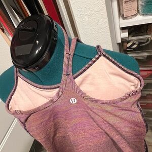Lululemon Pink Striped Tank Top